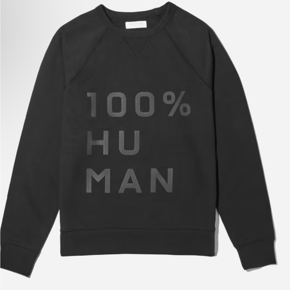 EVERLANE black the 100% Human Typography Sweatshirt. size XS